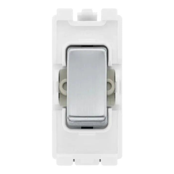 BG RBS12 Brushed Steel 2 Way Single Pole Light Switch 20 Amp Grid Switch BG Nexus