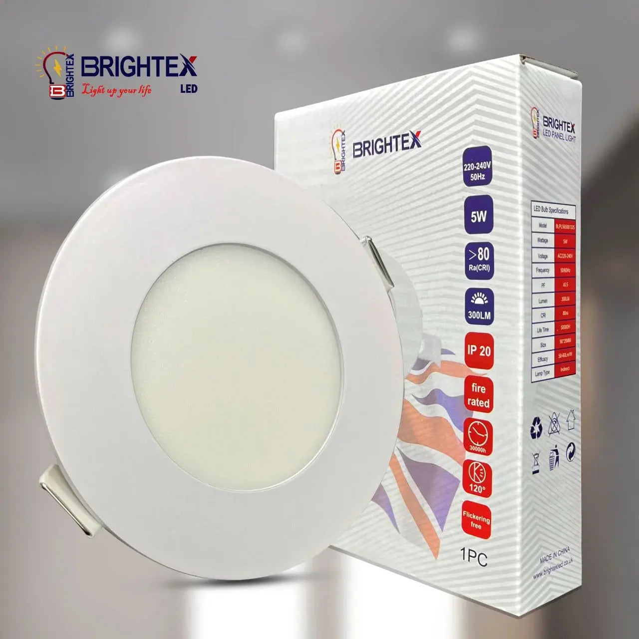 Brightex Led Panel Light 5w, recessed & cool white Brightex