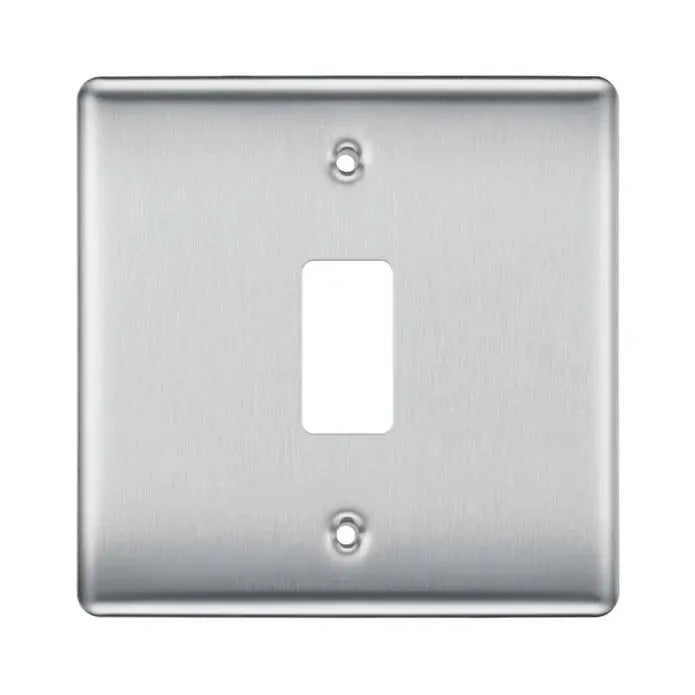 BG RNBS1 Brushed Steel 1 Gang Front Cover Plate BG Nexus