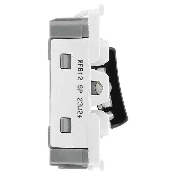 BG RFB12 Matt Black 2 Way Single Pole Light Switch 20 Amp Grid Switch BG Nexus