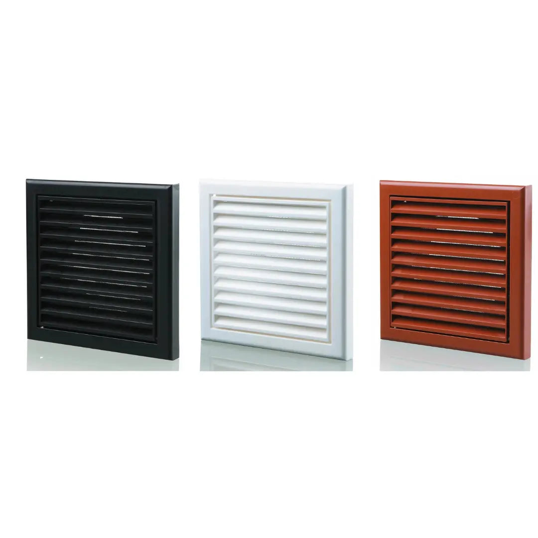 4" Louvred Wall Vent Grille Cover Fixed Blade Air Vent Extractor Fan Duct Blauberg