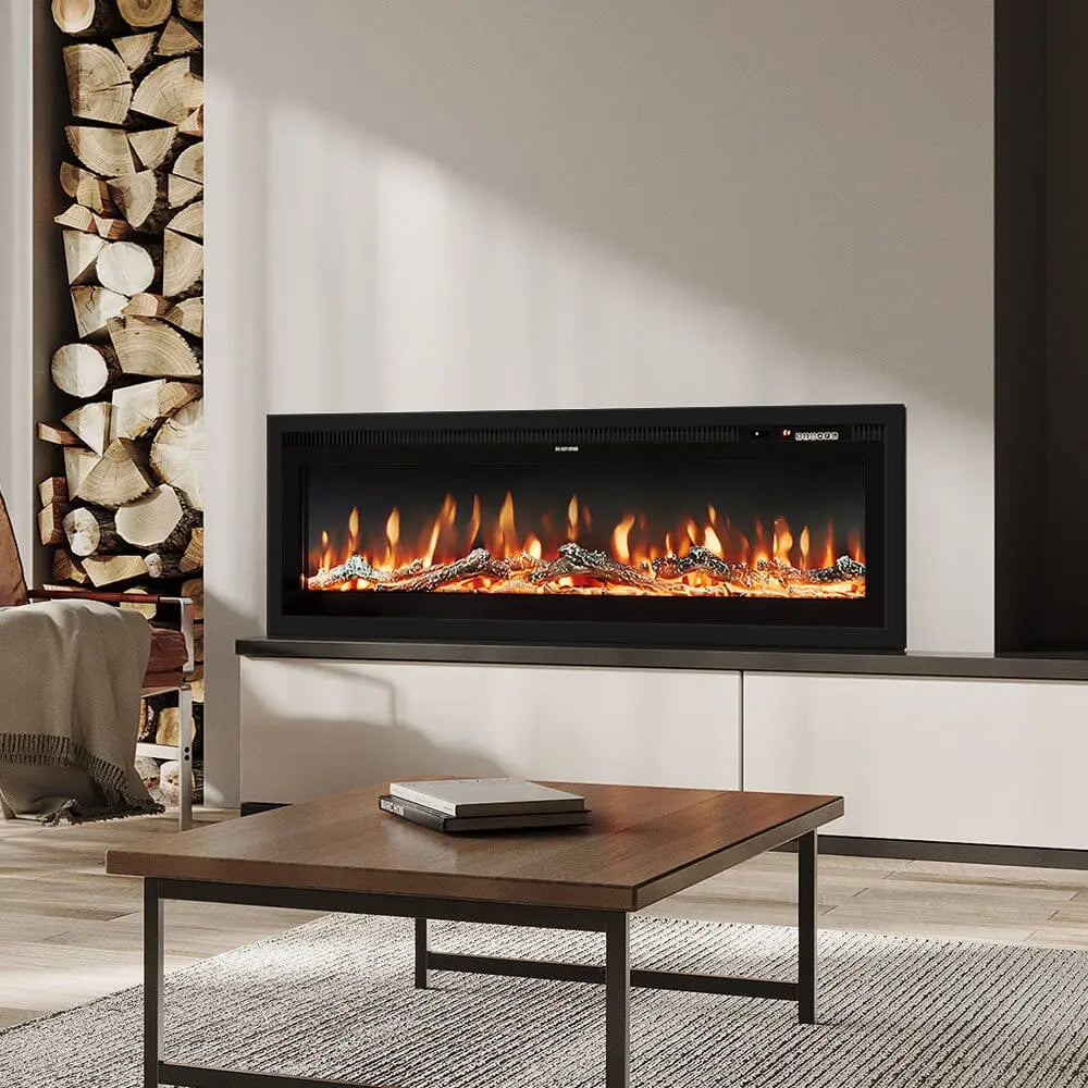 50 Inch Electric Fireplace - 12 Colour LED Flame Effect with Remote Control HoFeny