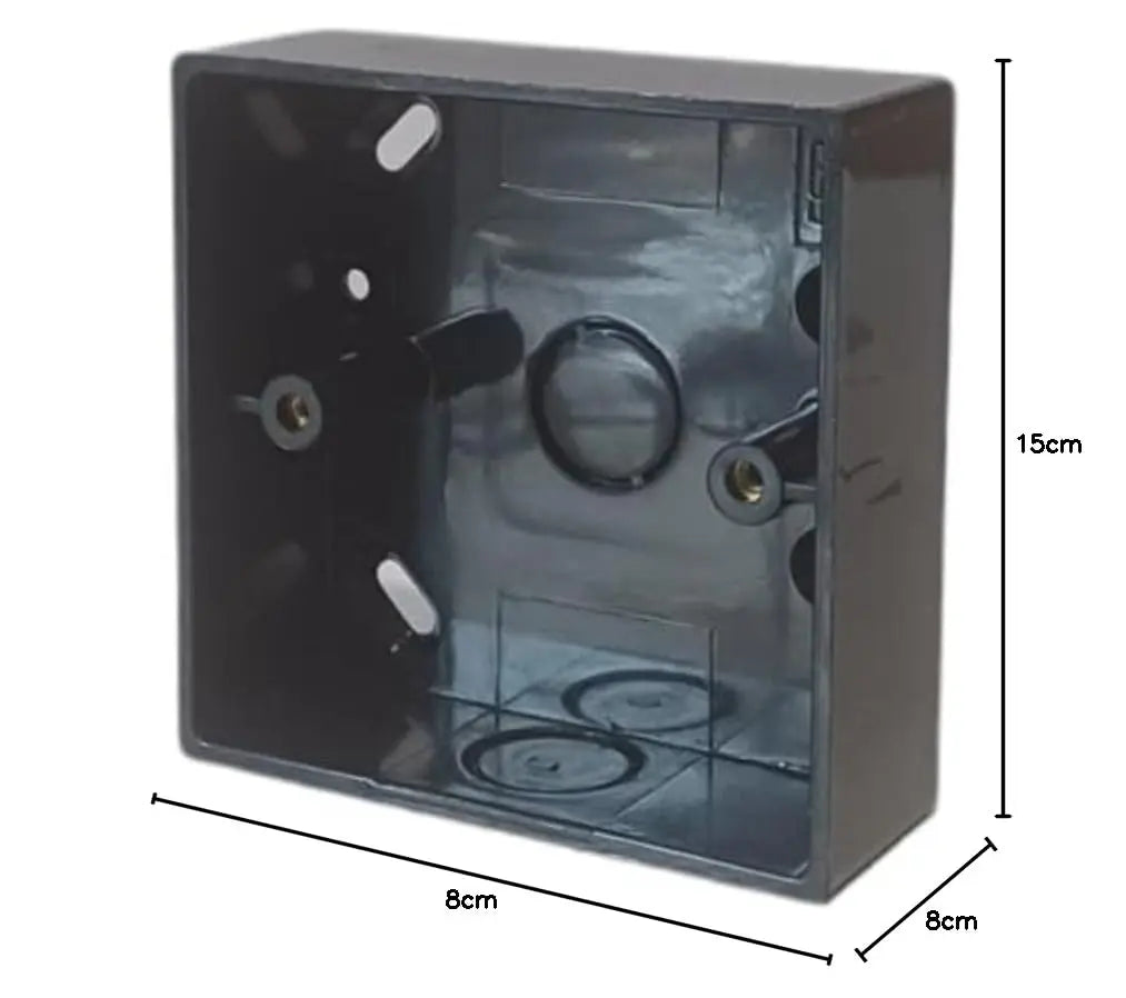 1 Gang Single Black Curved Edge Surface Pattress Back Box 32mm Deep ESR