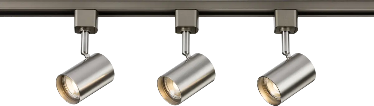 1 Meter 3 Adjustable Single Circuit Spotlight Track Light Kit Modern Track lighting Brushed Chrome TRKSP8 ML Knightsbridge