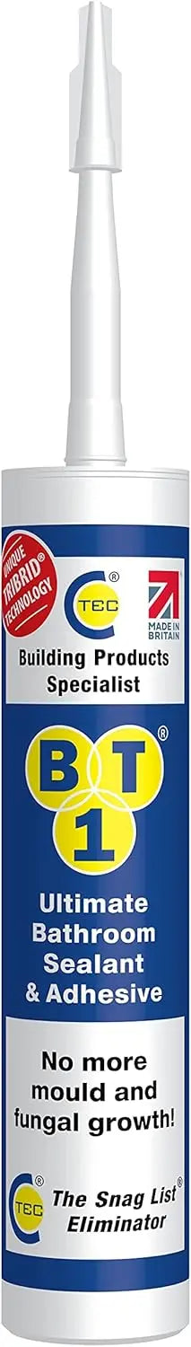 BT1 Ultimate Bathroom Adhesive & Sealant 290ml White CT1