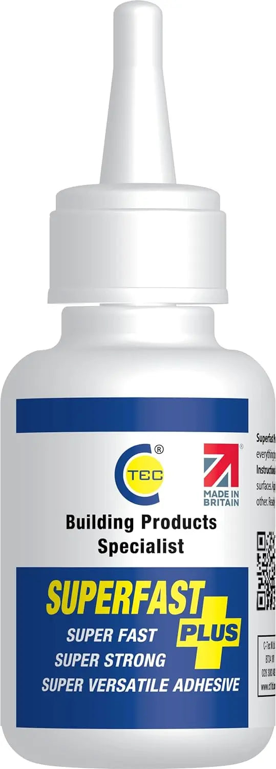 SFP Superfast Plus Adhesive - Super Glue for Metal, Rubber & Glass - High Strength Heavy Duty Repair Superglue - All Purpose - Clear Adhesive - 20ml CT1