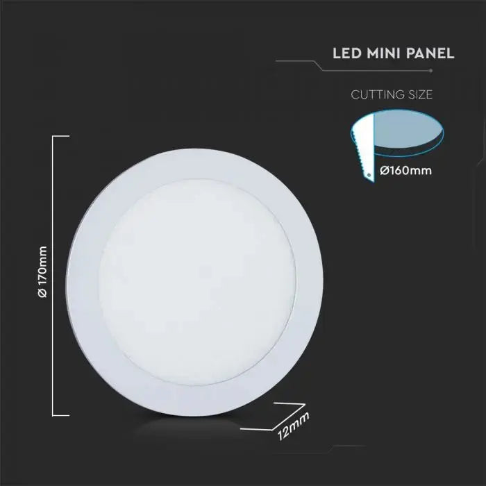 V-TAC Mini Round LED Panel Light 18W CCT 3-in-1 Switchable – White V-TAC
