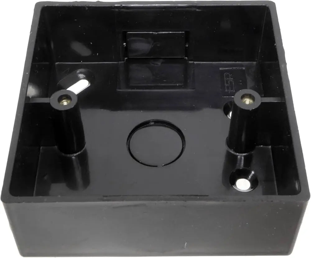 1 Gang Single Black Curved Edge Surface Pattress Back Box 32mm Deep ESR