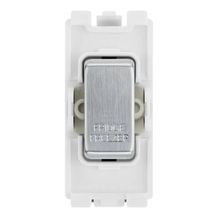 BG Brushed Steel 20 Amp Double Pole Appliance Grid Switch Labelled Fridge Freezer - RRFFBS-01 BG Nexus