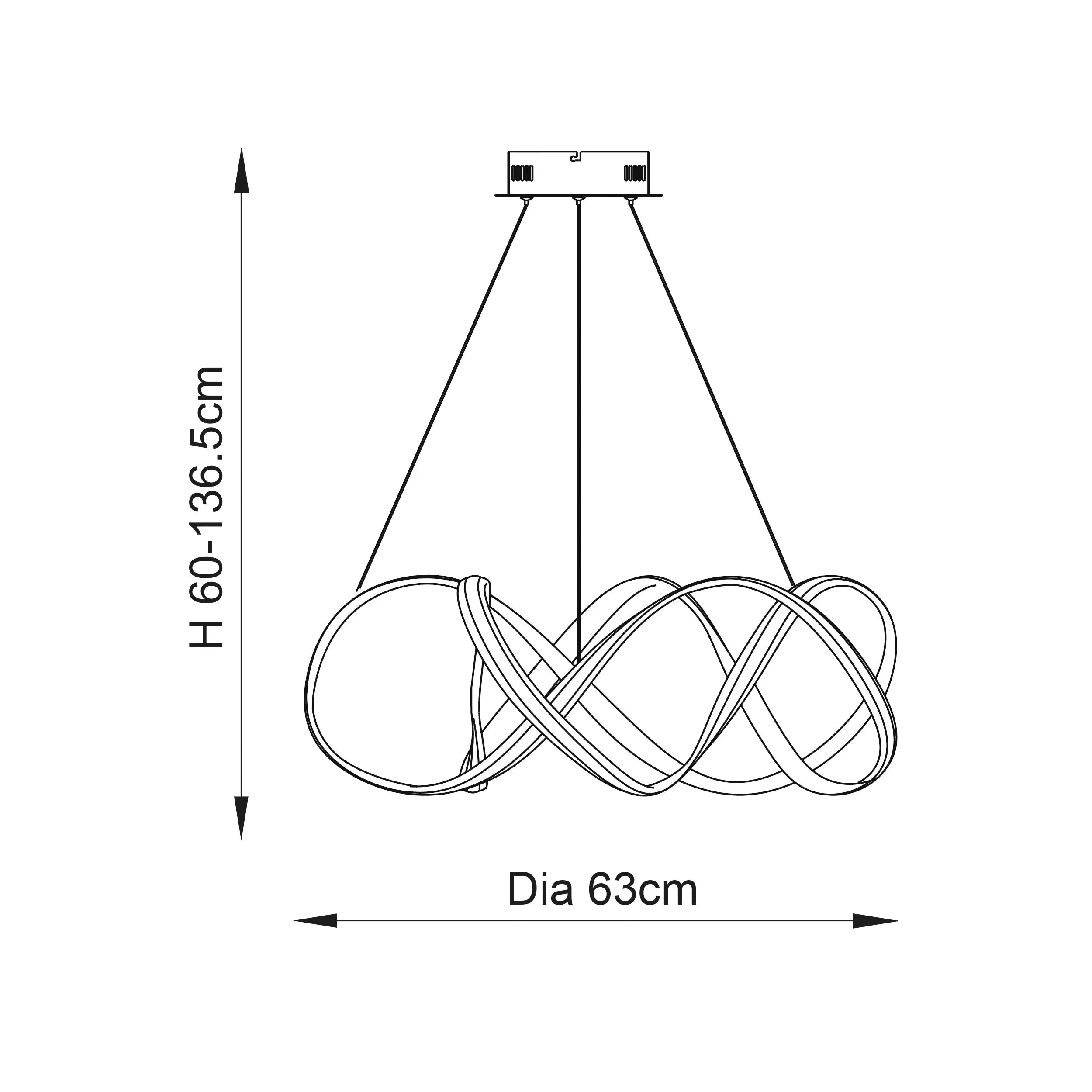 Synergy Pendant Ceiling Light Black - 90322 Endon