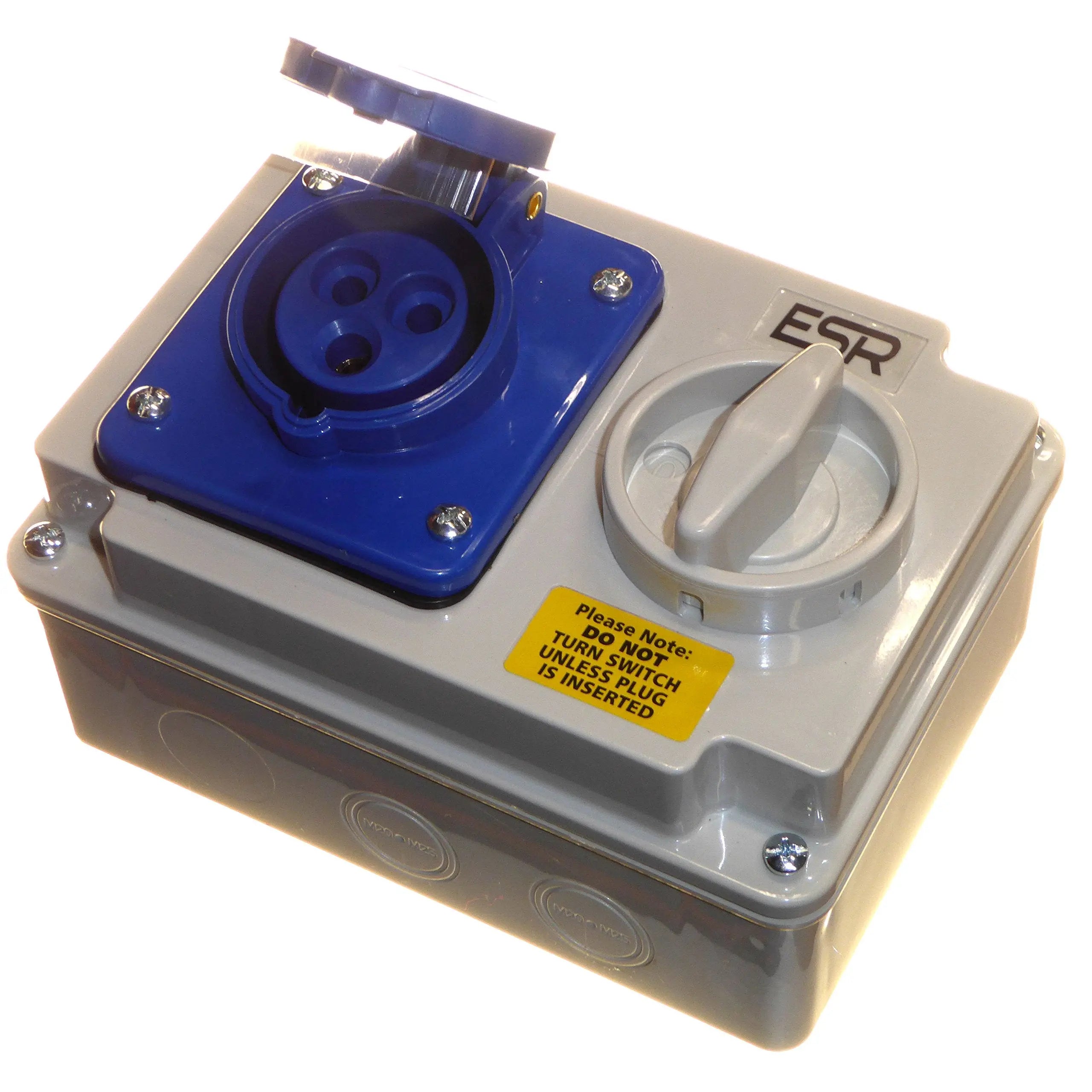 16 Amp 3 Pin Interlock Socket Switch 200V - 250V 2P+E Weatherproof IP44 SI16324 ESR