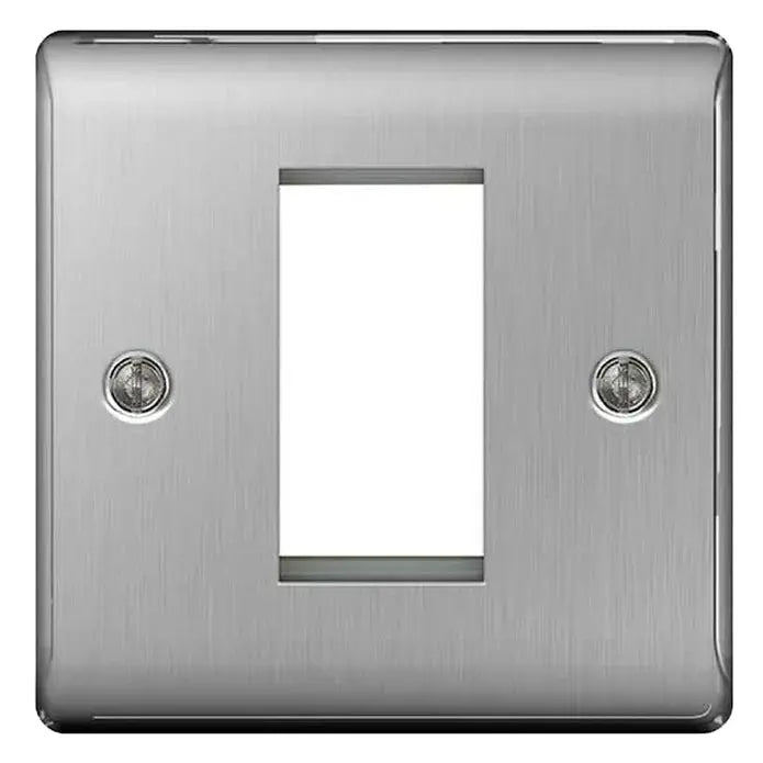 BG Nexus Euro Module Faceplates Brushed Steel, Polished Chrome, Black Nickel & Polished Brass BG Nexus