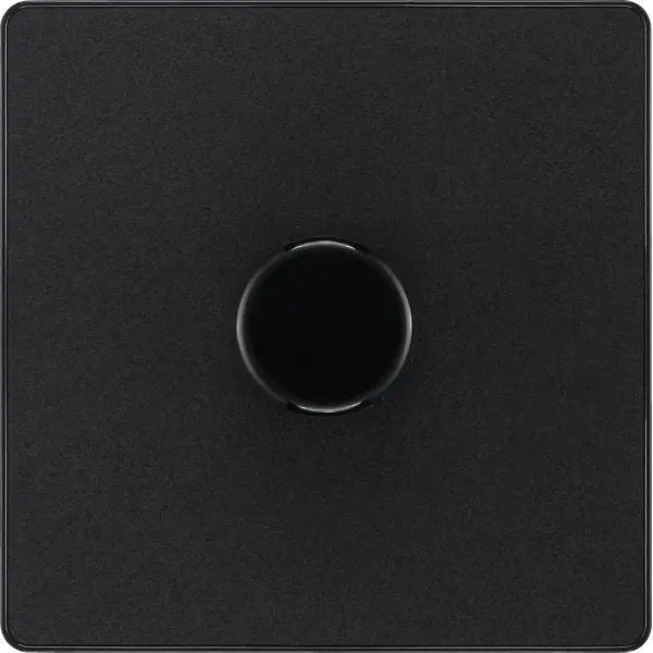 BG Evolve Matt Black Screwless Single Trailing Edge Dimmer Switch PCDMB81B BG (British General)