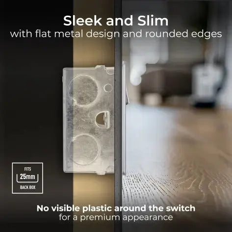 BG Nexus Screwless Flat Plate Brushed Steel Single Socket FBS21G Grey Insert 13Amp BG Nexus