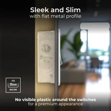 BG Nexus Screwless Flat Plate Brushed Steel Triple Light Switch FBS43 10Amp BG Nexus