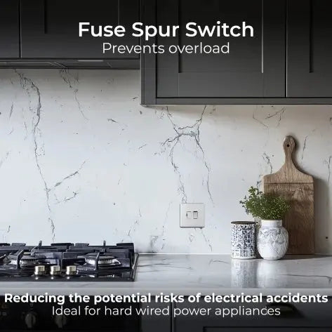 BG Nexus Screwless Flat Plate Brushed Steel Switched Fused Spur FBS50 13Amp BG Nexus