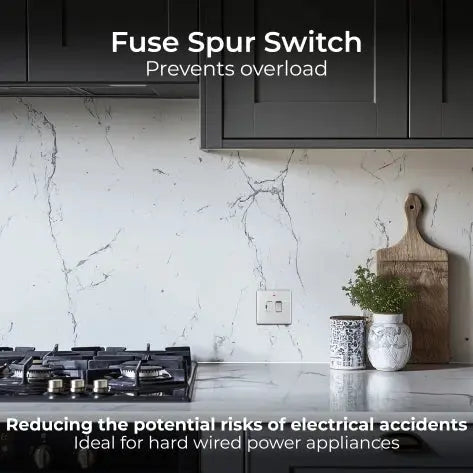 BG Nexus Screwless Flat Plate Brushed Steel Switched Fused Spur with Neon FBS52 13Amp BG Nexus