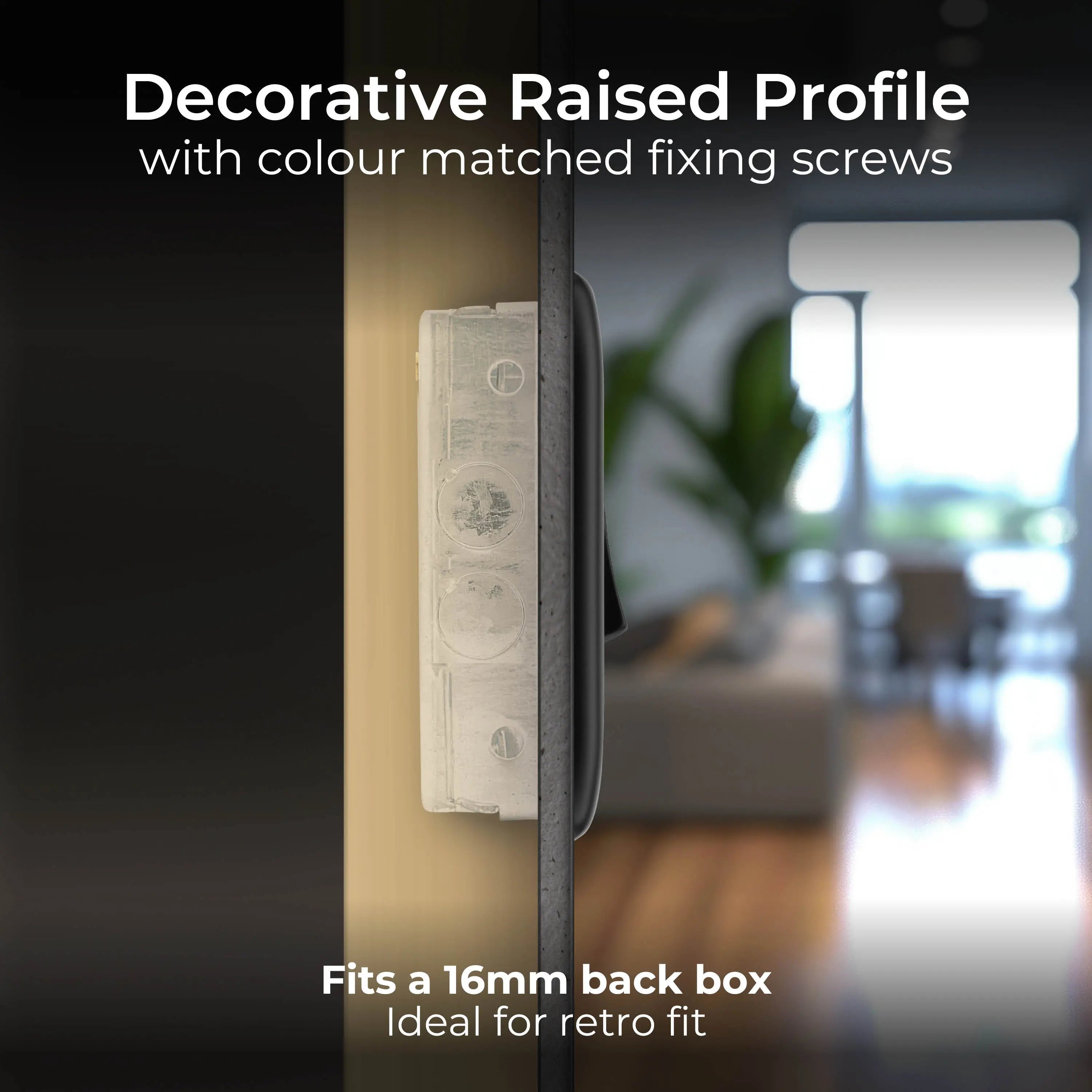 BG Nexus Metal Matt Black 1 Intermediate Gang 20A 16AX Plate Switch - NFB13 BG Nexus