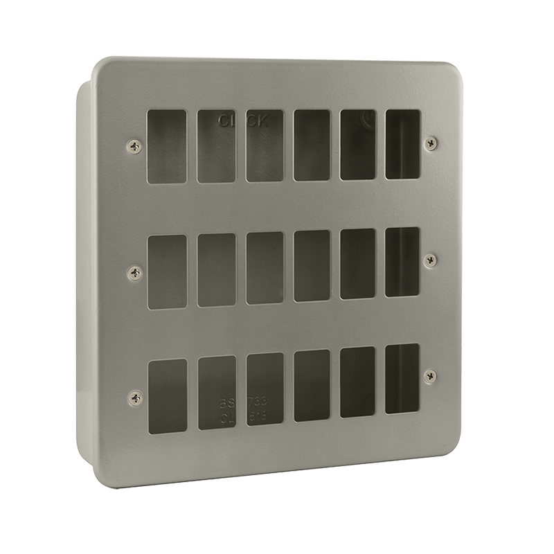 Click GridPro 18 Gang GridPro Frontplate & Back Box (No Knockouts) – CL20518B