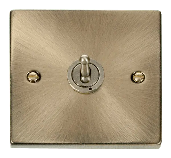 Click Deco Antique Brass 1 Gang 2 Way 10AX Toggle Switch – VPAB421