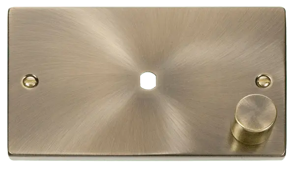 Click Deco Antique Brass 2 Gang Plate Single Aperture (1000W Max) – VPAB185