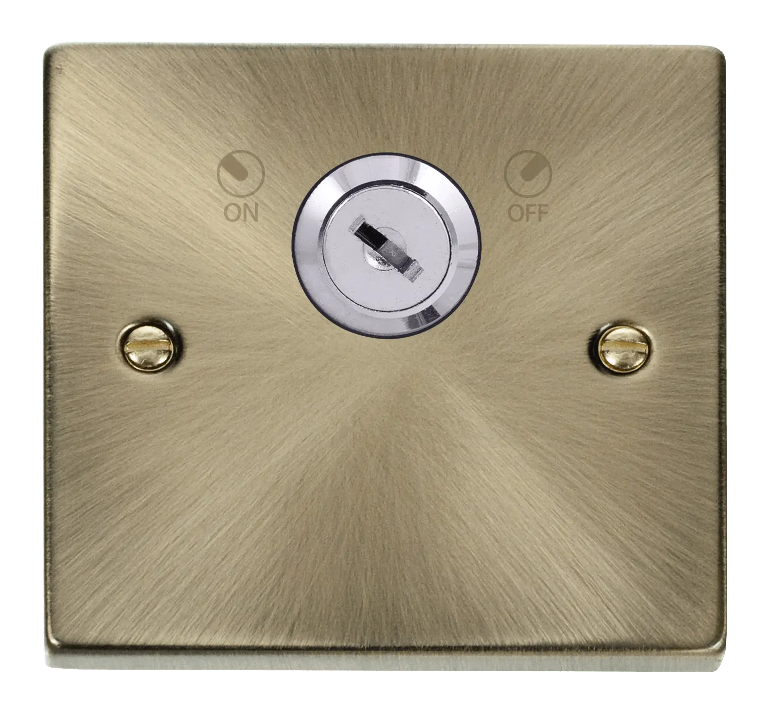 Click Deco Antique Brass 20A Double Pole Key Lockable Switch – VPAB660