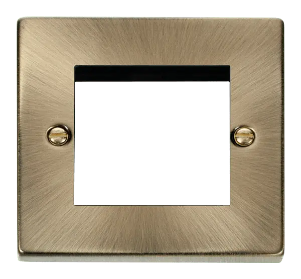 Click Deco Antique Brass Single Plate (Twin Media Module Aperture) – VPAB311