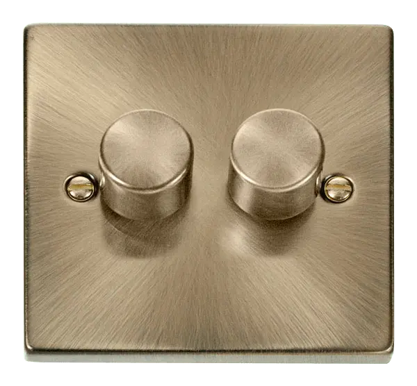 Click Deco Antique Brass VPAB 2GANG 2WAY 100W LED DIMMER SWITCH – VPAB162