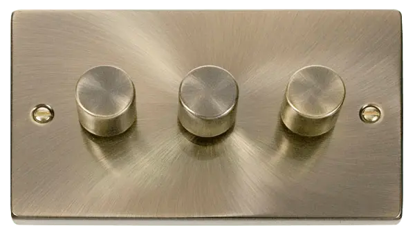 Click Deco Antique Brass VPAB 3GANG 2WAY 100W LED DIMMER SWITCH – VPAB163