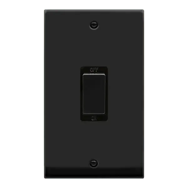 Click Deco Matt Black INGOT 2G 45A DP SWITCH BK with Black Insert – VPMB502BK
