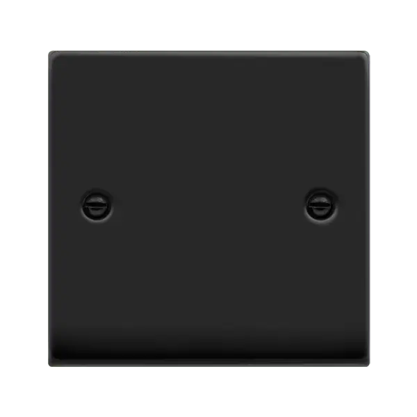 Click Deco Matt Black VP MATT BLACK 1 GANG BLANK PLATE – VPMB060