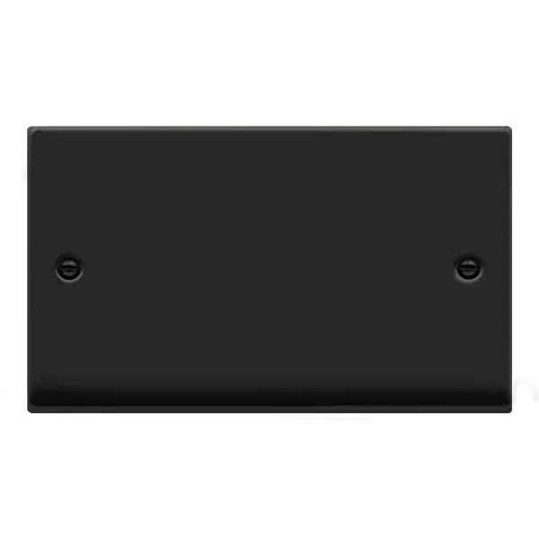 Click Deco Matt Black VP MATT BLACK 2-GANG BLANK PLATE – VPMB061