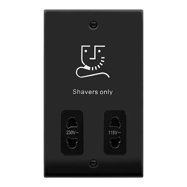 Click Deco Matt Black VP MATT BLACK DUAL VOLT SHAVER SOCKET BK with Black Insert – VPMB100BK