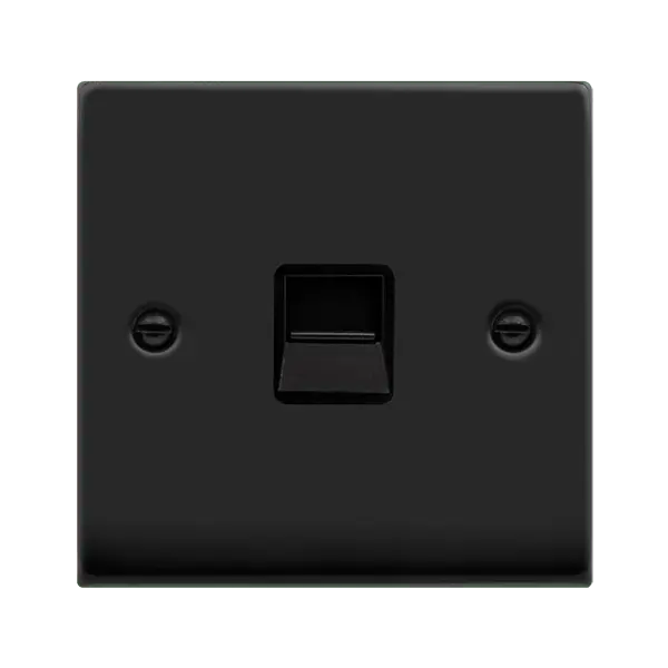 Click Deco Matt Black VP MATT BLACK TEL.SCKT BK with Black Insert – VPMB125BK