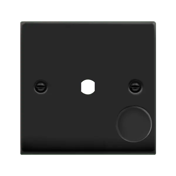Click Deco Matt Black VP MB 1 GANG DOUBLE DIMMER PLATE & KNOBS – VPMB140PL
