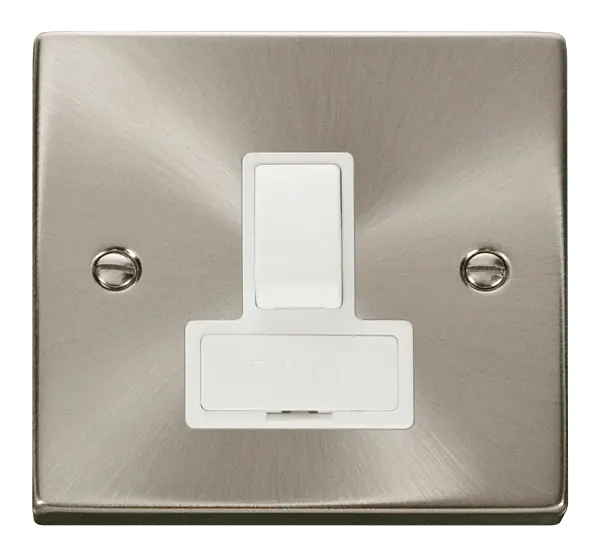 Click Scolmore Click Deco Satin Chrome 13A Switched Fused Spur White Insert VPSC651WH