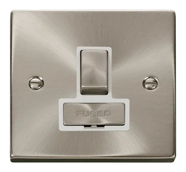 Click Scolmore Click Deco Satin Chrome 13A Switched Fused Spur White Insert VPSC751WH