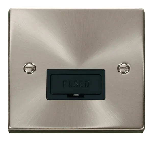 Click Scolmore Click Deco Satin Chrome 13A Unswitched Fused Spur Black Insert VPSC650BK