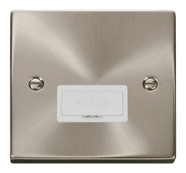 Click Scolmore Click Deco Satin Chrome 13A Unswitched Fused Spur White Insert VPSC650WH