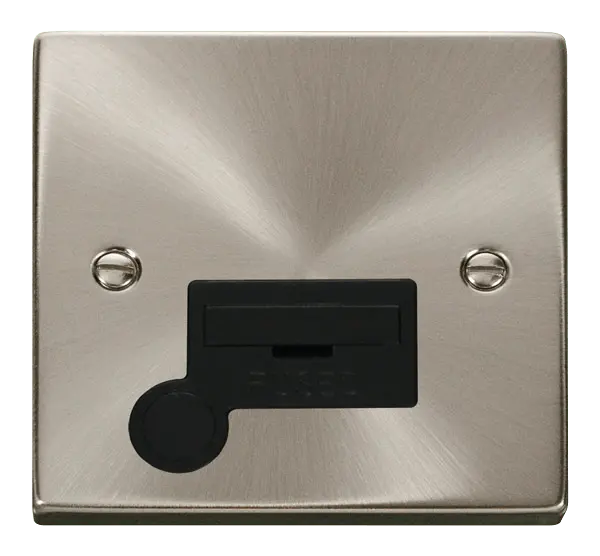 Click Scolmore Click Deco Satin Chrome 13A Unswitched Fused Spur with Flex Outlet Black Insert VPSC050BK