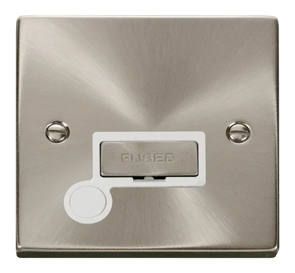 Click Scolmore Click Deco Satin Chrome 13A Unswitched Fused Spur with Flex Outlet White Insert VPSC550WH