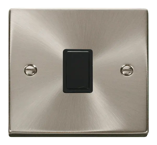 Click Scolmore Click Deco Satin Chrome 20A Double Pole Switch with Black insert - VPSC622BK