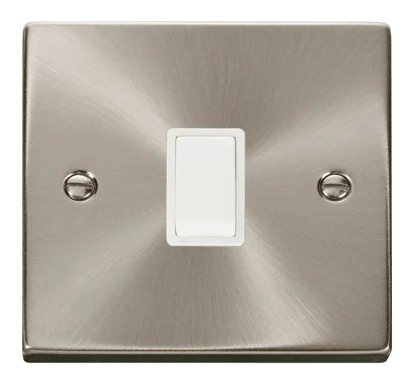 Click Scolmore Click Deco Satin Chrome 20A Double Pole Switch with White insert - VPSC622WH