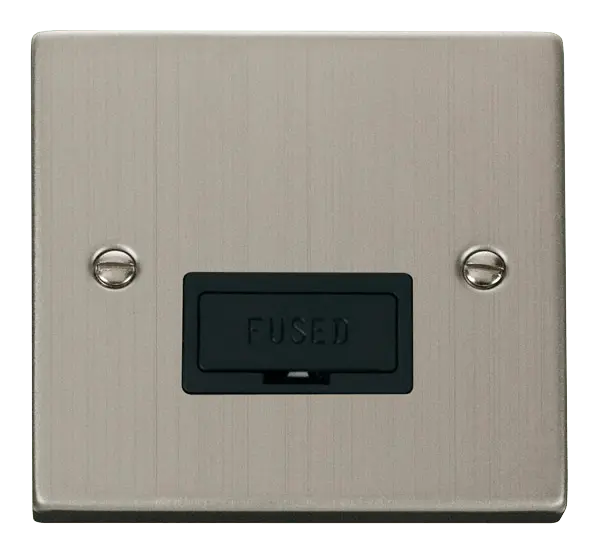 Click Deco Stainless Steel 13A Fused Connection Unit with Black Insert – VPSS650BK