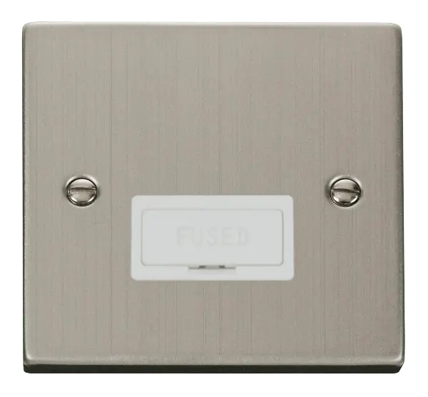 Click Deco Stainless Steel 13A Fused Connection Unit with White Insert – VPSS650WH