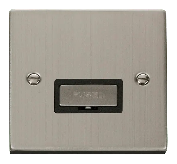Click Deco Stainless Steel 13A Fused 'Ingot' Connection Unit with Black Insert – VPSS750BK