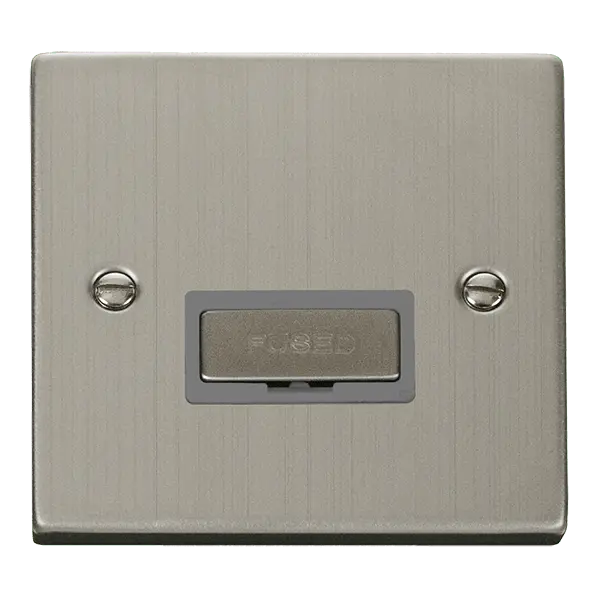 Click Deco Stainless Steel 13A Ingot Fused Connection Unit with Grey Insert – VPSS750GY