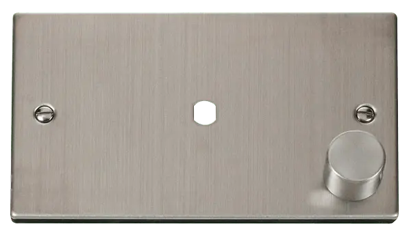 Click Deco Stainless Steel 2 Gang Plate Single Aperture (1000W Max) – VPSS185