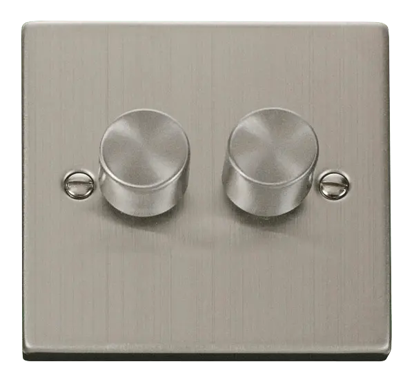 Click Deco Stainless Steel VPSS 2GANG 2WAY 100W LED DIMMER SWITCH – VPSS162