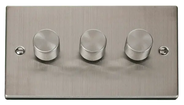 Click Deco Stainless Steel VPSS 3GANG 2WAY 100W LED DIMMER SWITCH – VPSS163